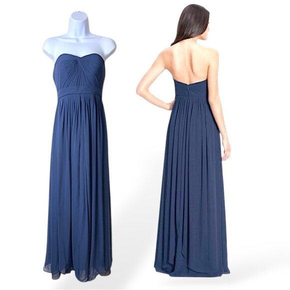 Jenny Yoo Aidan Convertible Luxe Chiffon Gown Flowy Blue Prom Dress Size 4 - Picture 1 of 15